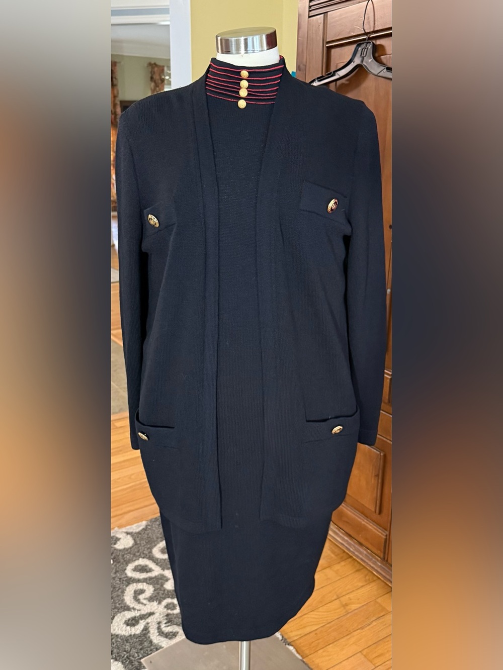 Vintage St. John Collection by Marie Gray Santana Knit Dress & Jacket Set - M